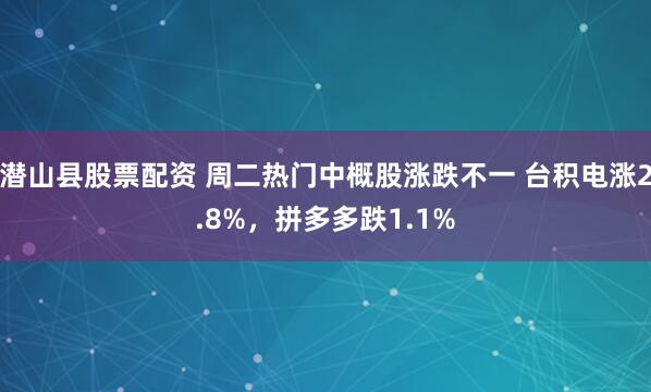 潜山县股票配资 周二热门中概股涨跌不一 台积电涨2.8%，拼多多跌1.1%